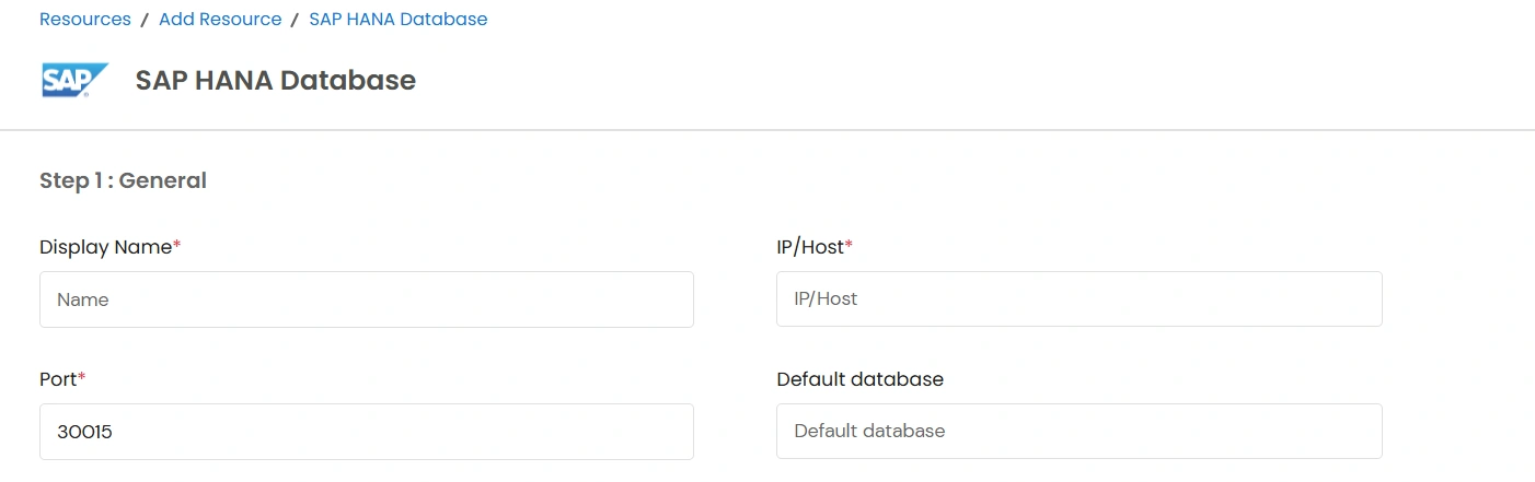 PAM SAP HANA General Details