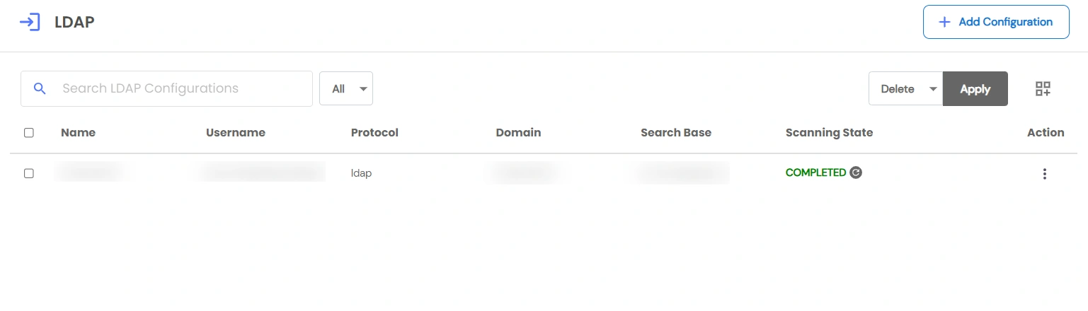 LDAP Authentication - save configuration