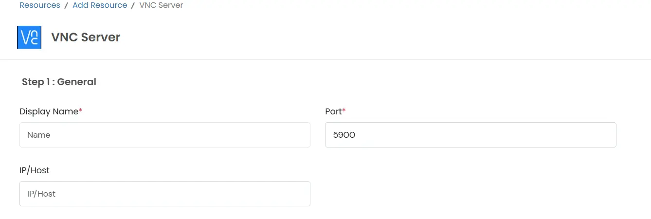 PAM VNC Server General Details