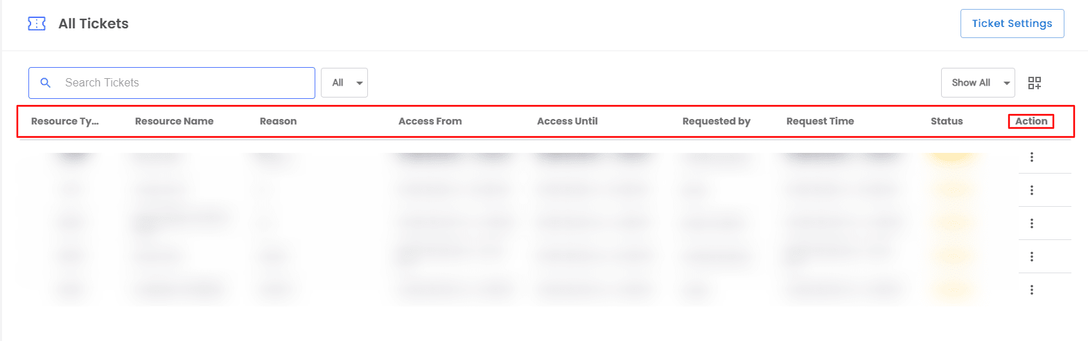 Action Options in miniOrange PAM