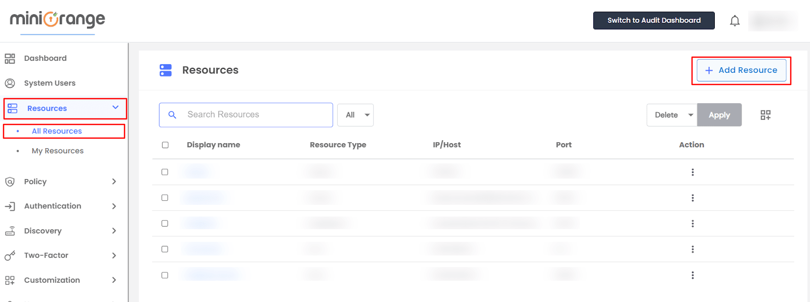 Add Resources in miniOrange PAM