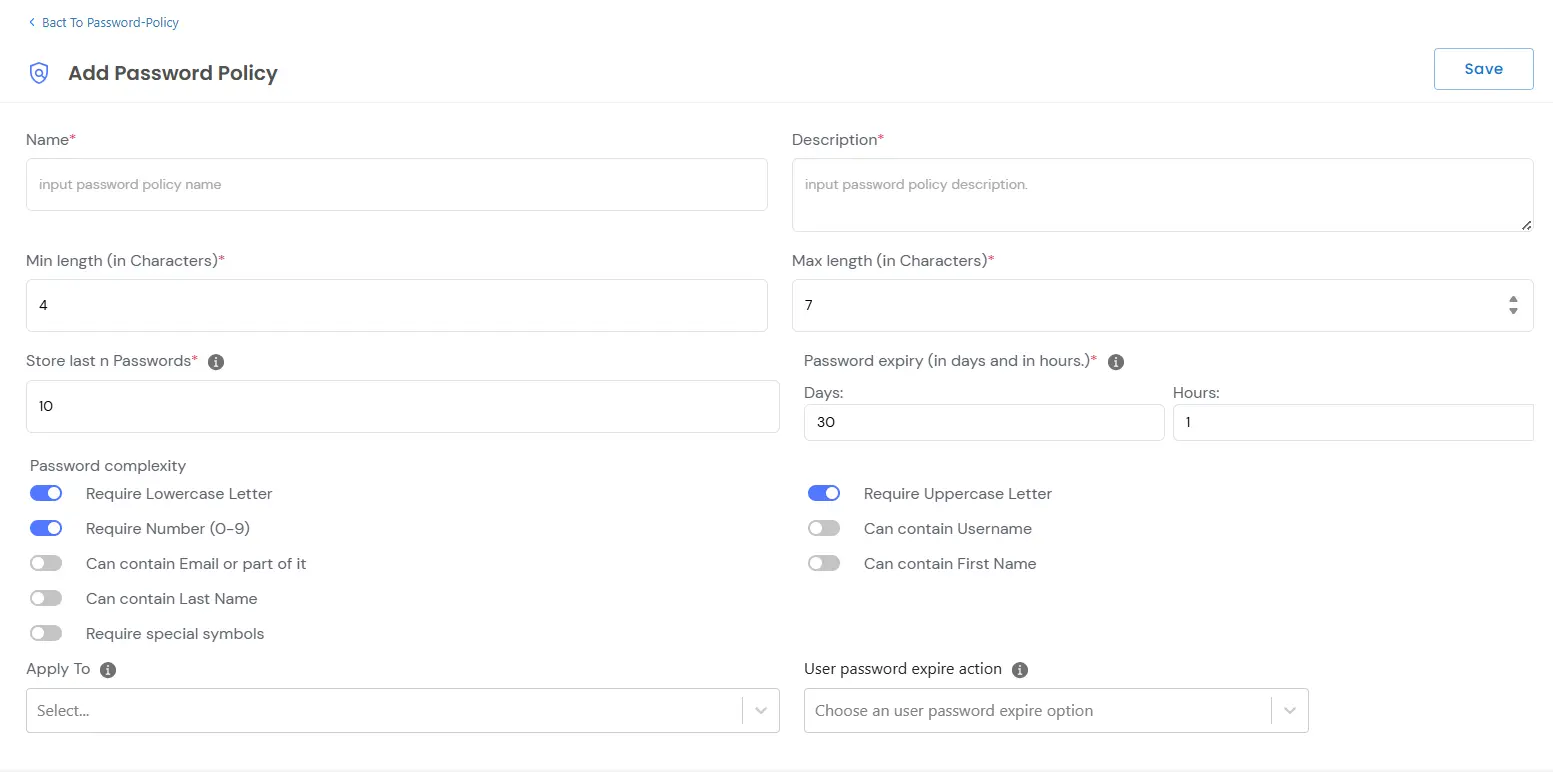 Adding a Password Policy