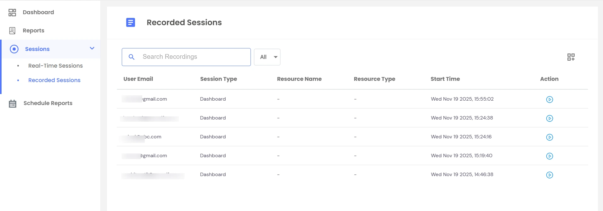 Privileged Access Management Admin Handbook: Click on Recorded Sessions