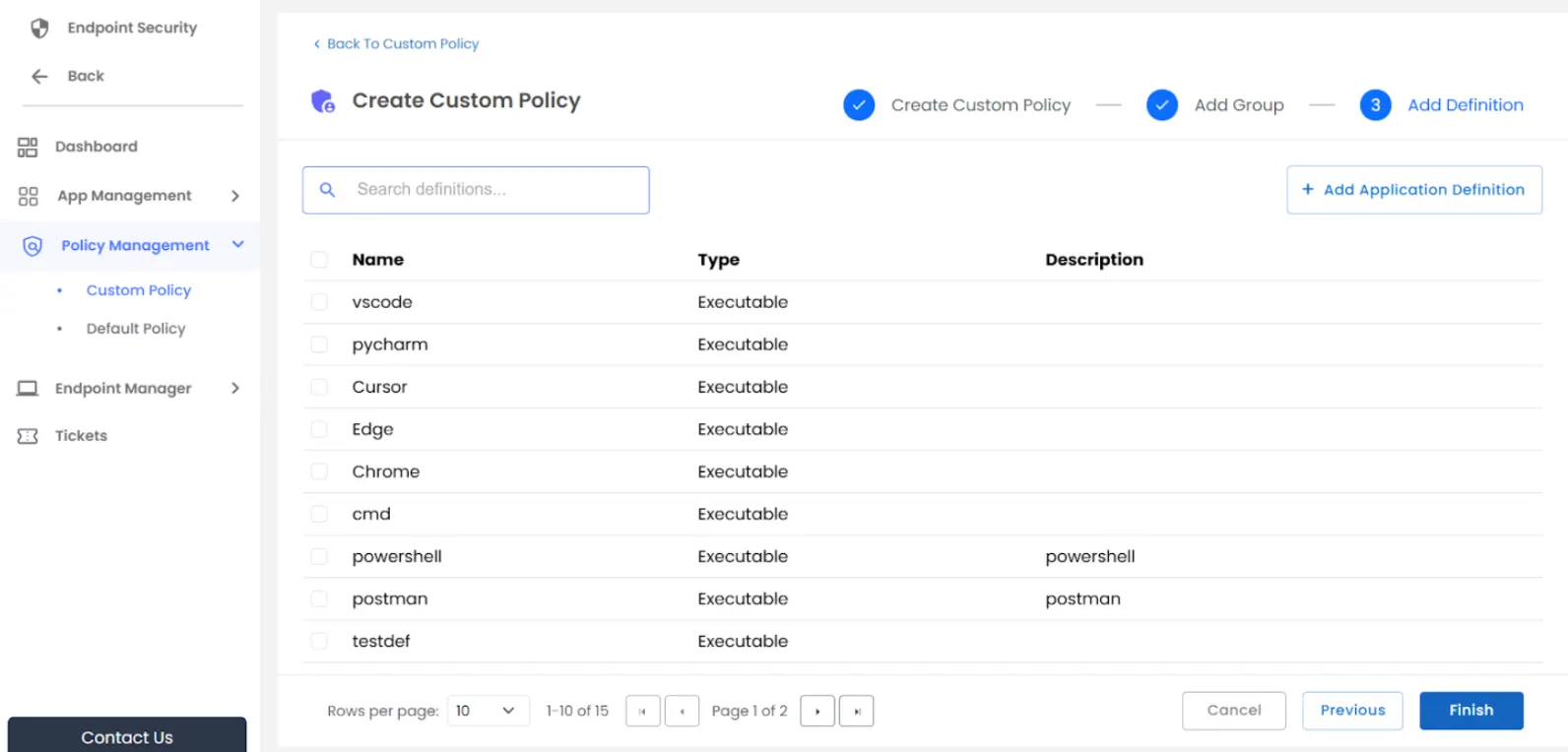PAM Endpoint: Custom Policy 
