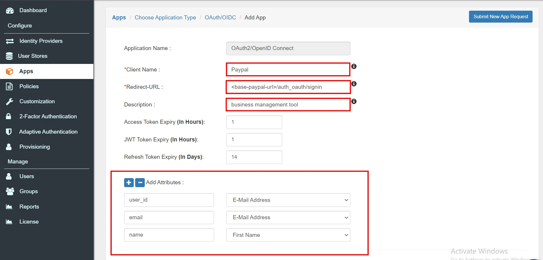 Set up two-factor authentication (2FA) for Paypal account : add application