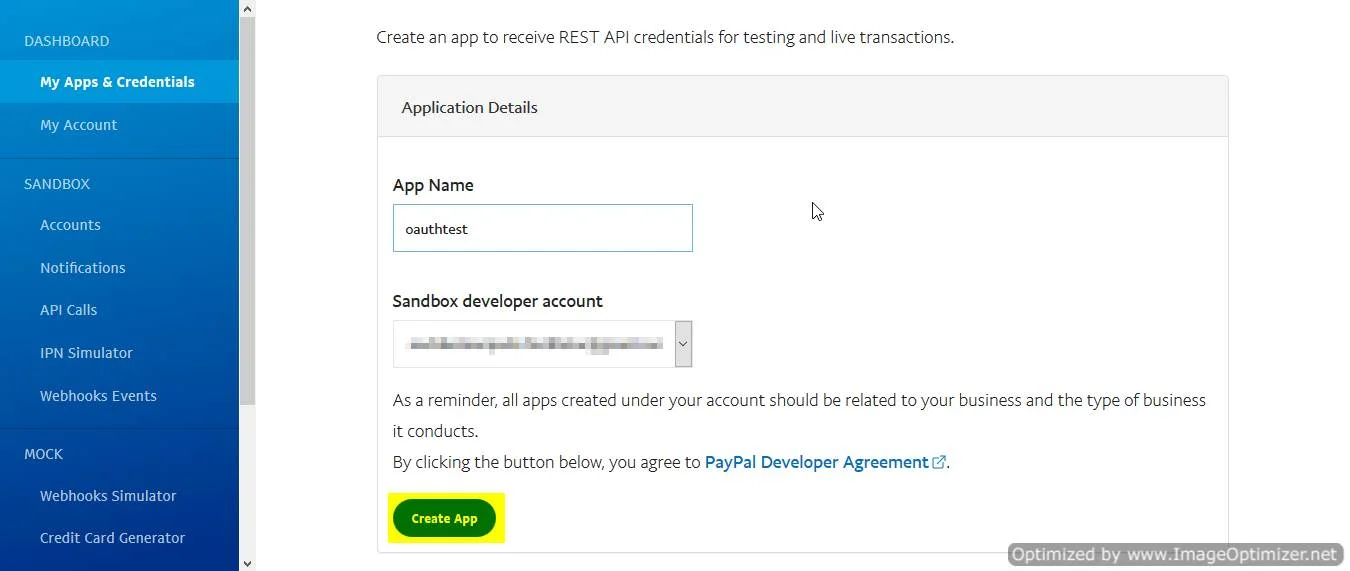 Enable two-factor authentication (2FA) for Paypal Account: Enterapp name