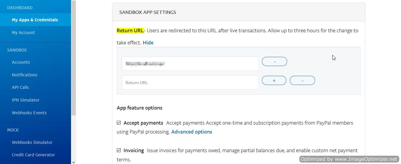 Set up Paypal two-factor authentication (2FA) : fill callbackURL