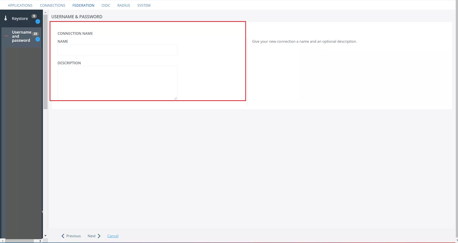 PhenixID SAML Single Sign-On (SSO) - Connection name