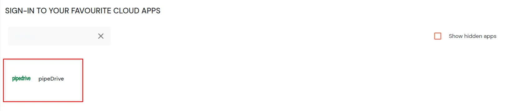 PipeDrive Single Sign-On (SSO) manage apps