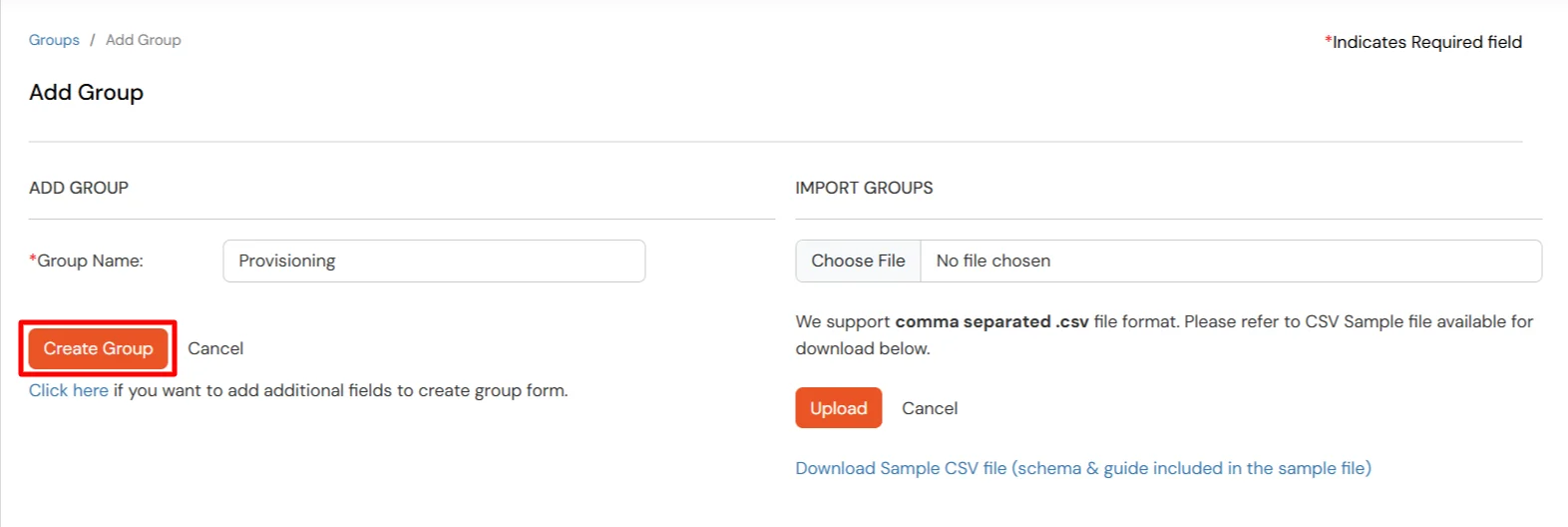 Enter Group Name in Active Directory Provisioning