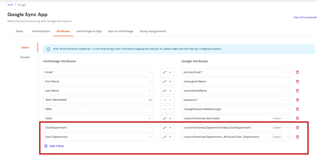 Google Apps Provisioning : Sync attribute