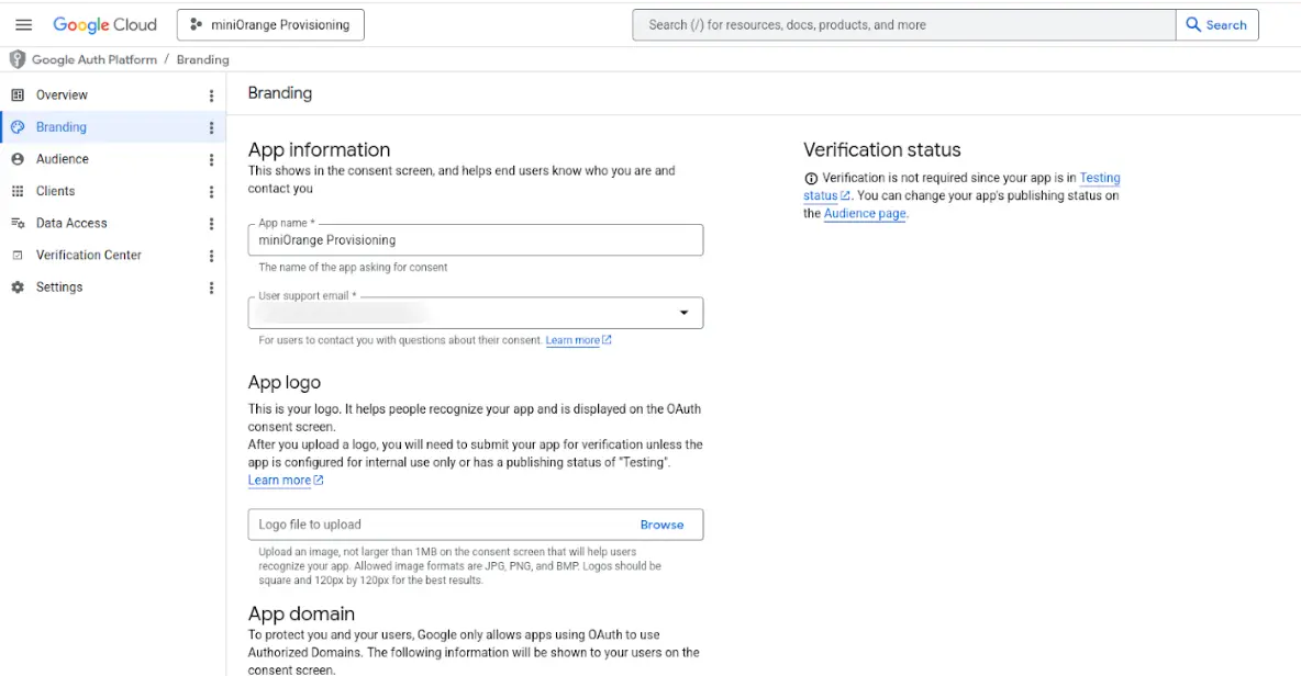 Google Apps Provisioning : oauth application settings