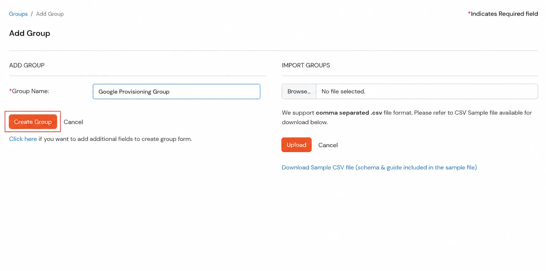 Salesforce Apps Provisioning: Enter group name