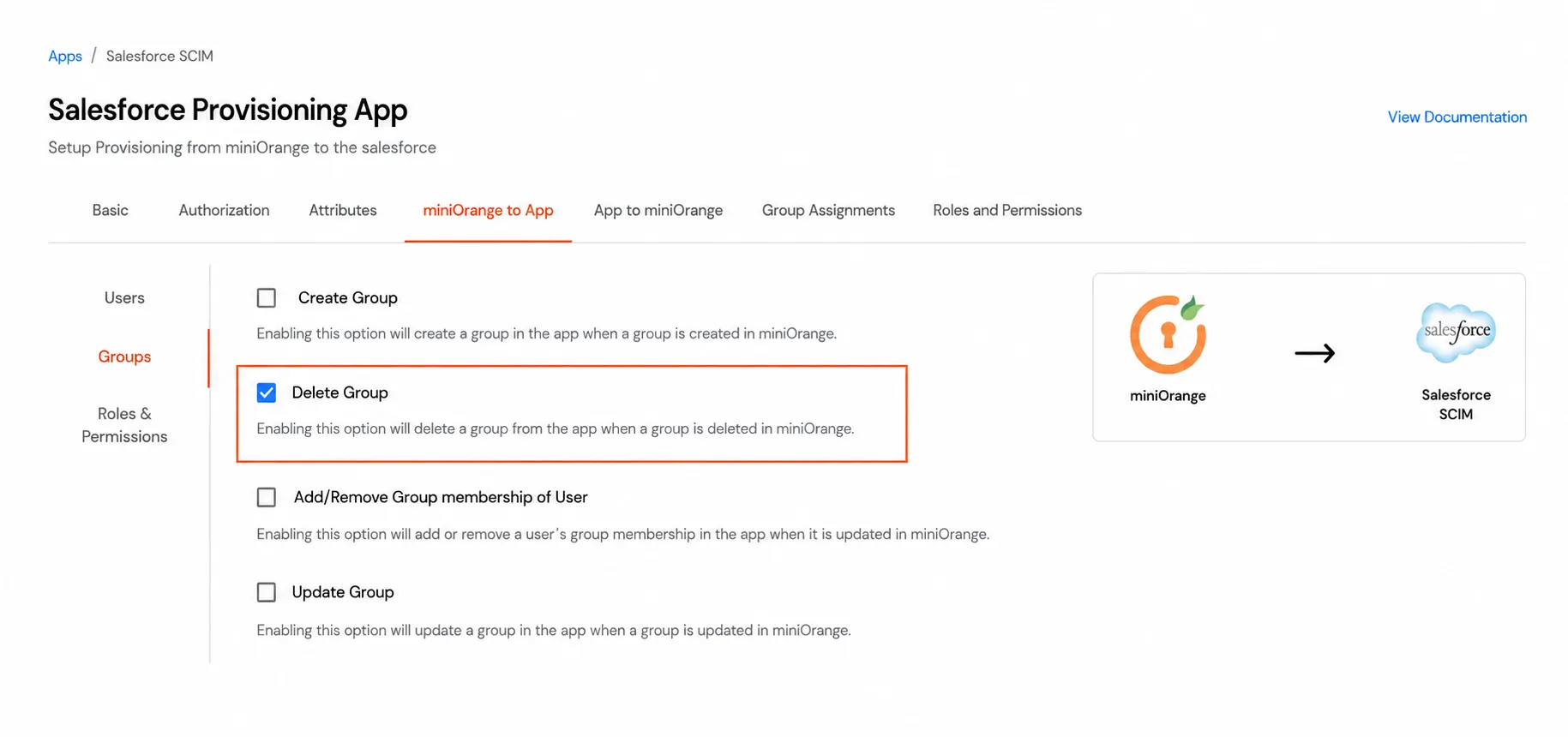 Salesforce Apps Provisioning : Delete Salesforce app