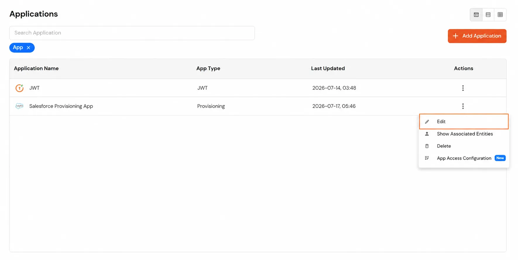 Salesforce Apps Provisioning : Select Salesforce provisioning app