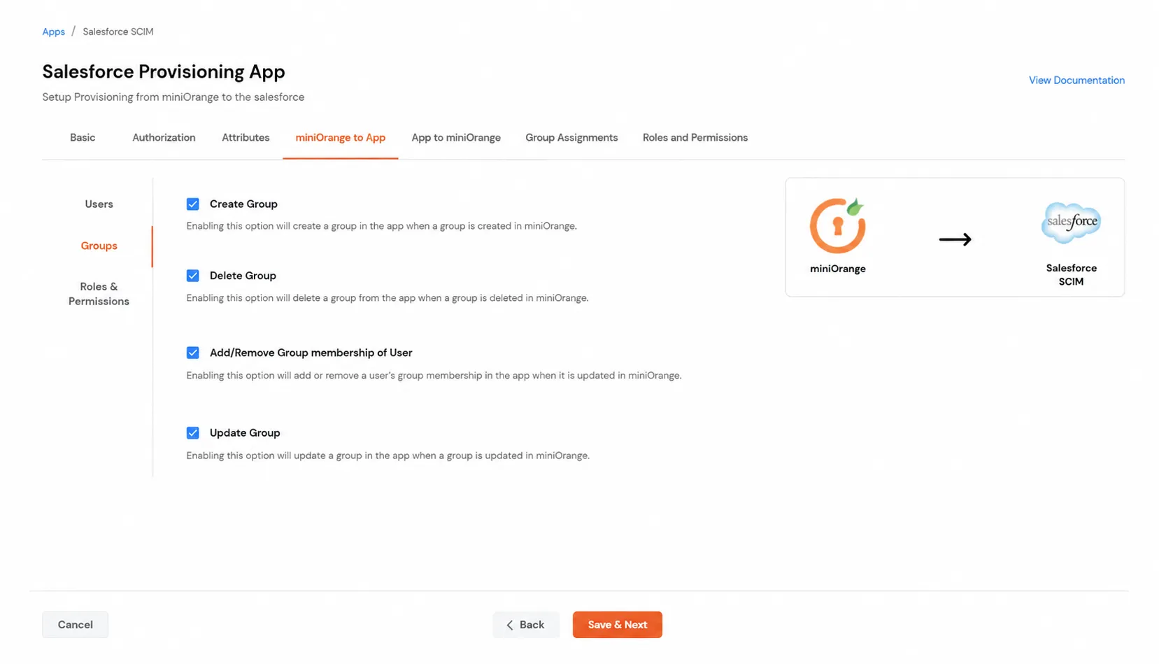 Salesforce Apps Provisioning : Groups