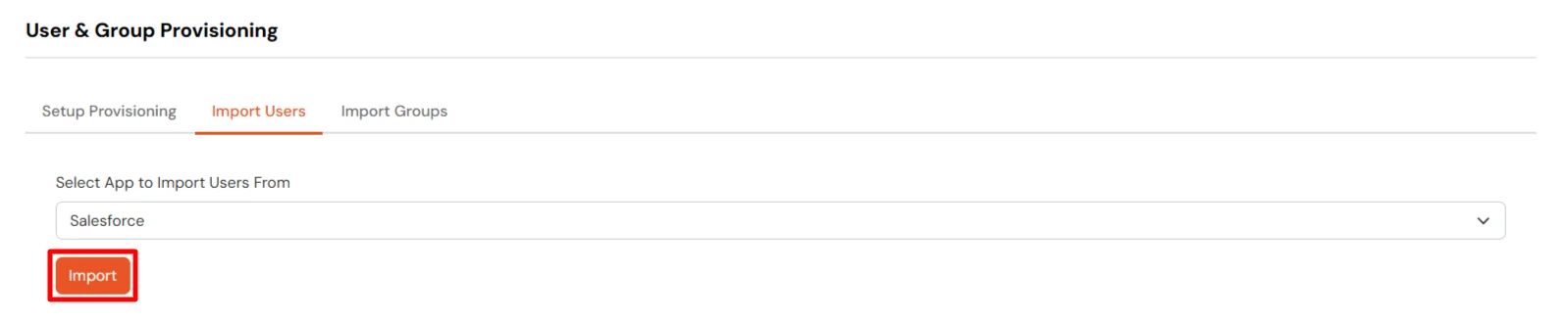 Salesforce User Provisioning Import Users 