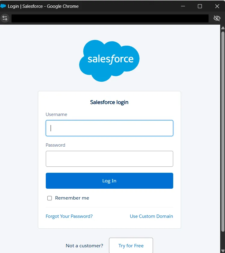Log in to Salesforce