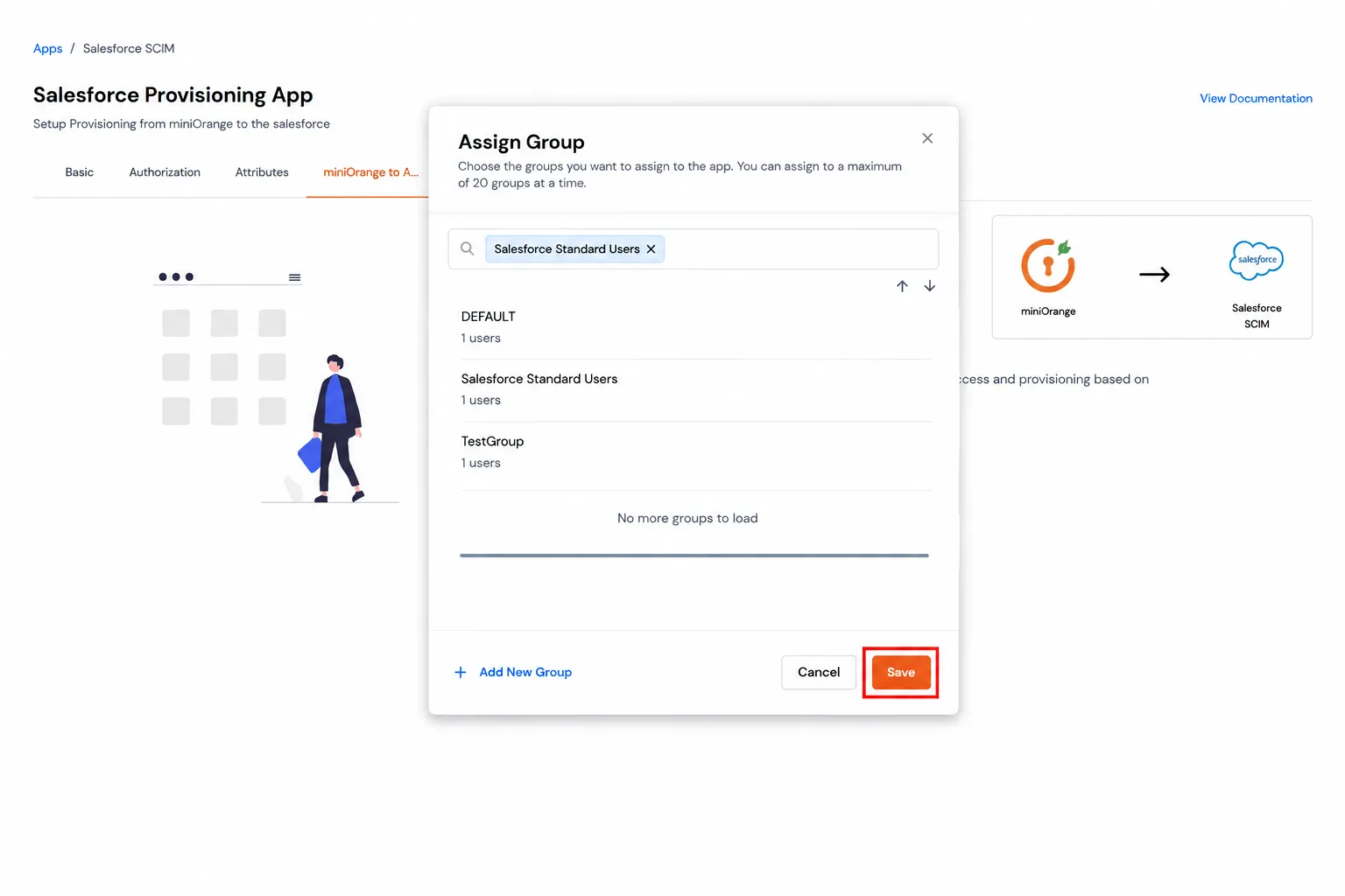 Salesforce Apps Provisioning : Save group