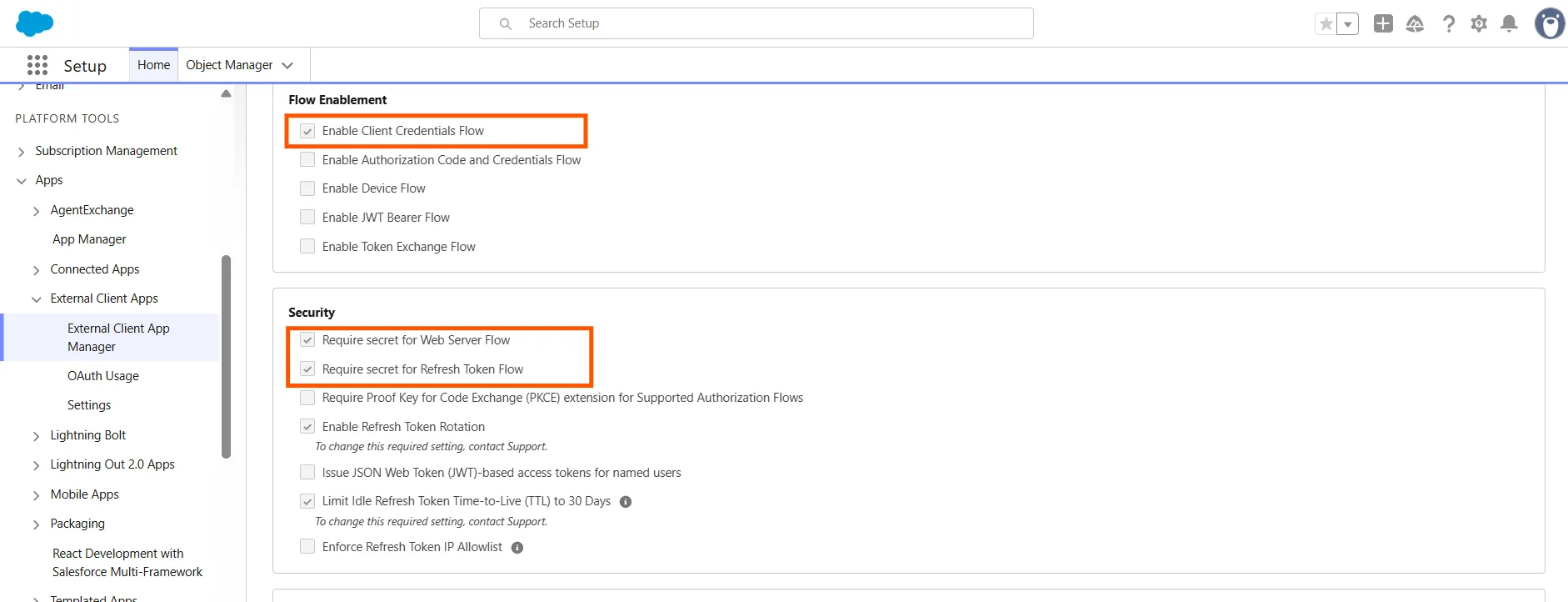 Salesforce Apps Provisioning : Flow Enablement & security section