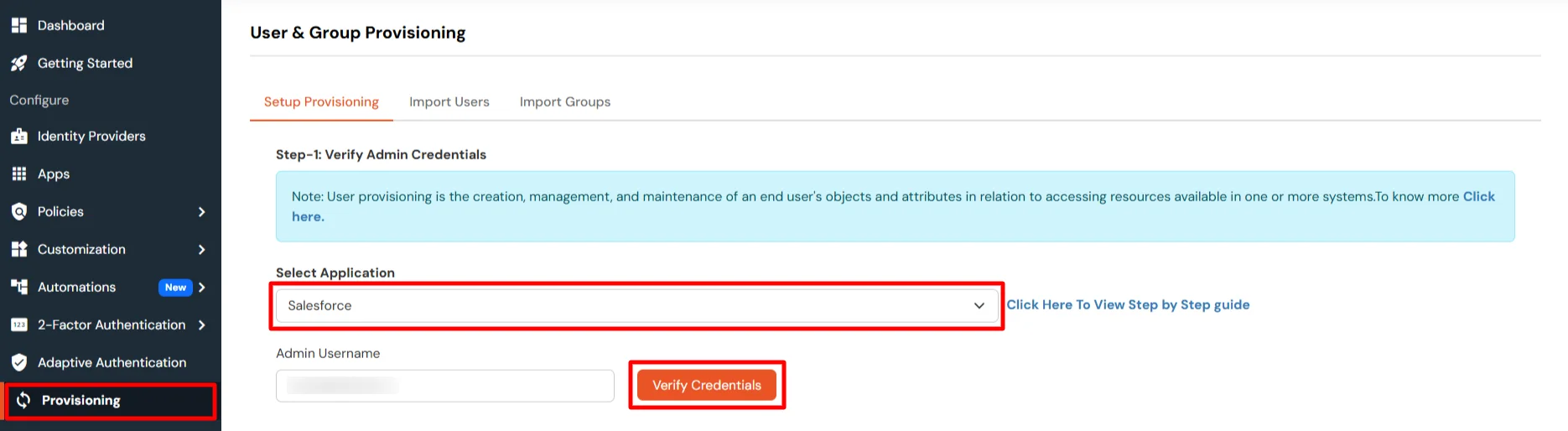 Salesforce User Provisioning Setup
