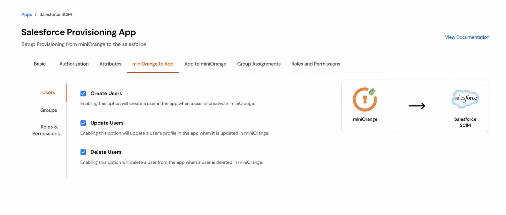 Salesforce Apps Provisioning : Users