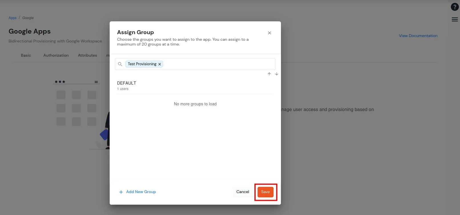 Google Apps Provisioning : Save group