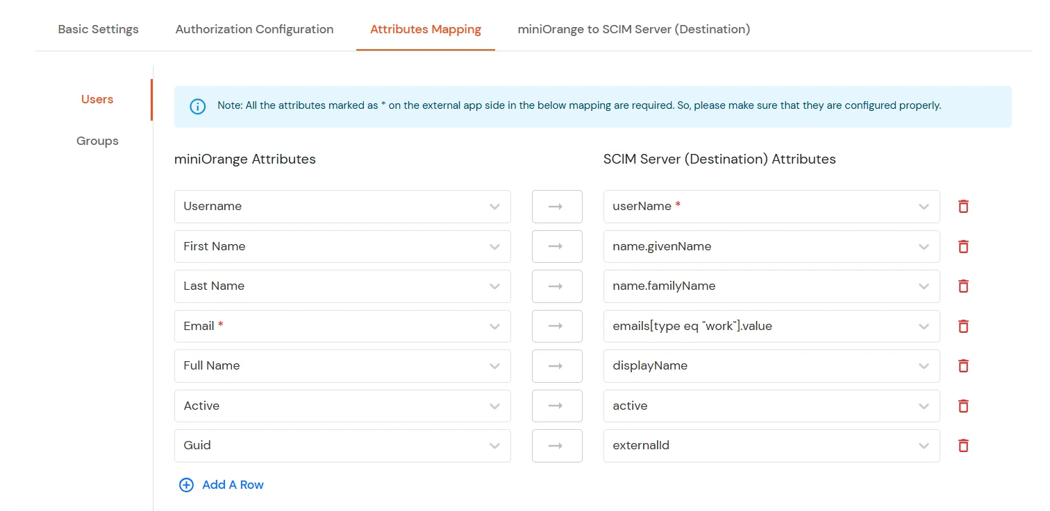 miniOrange Identity Platform Admin Handbook: SCIM Provisioning Add Attribute Mapping