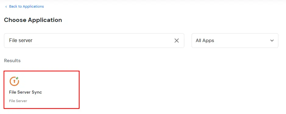 File Server Provisioning - Select File Server Sync