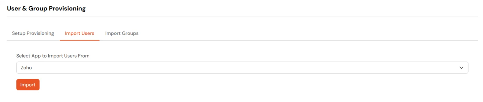 Zoho Provisioning Import Users 