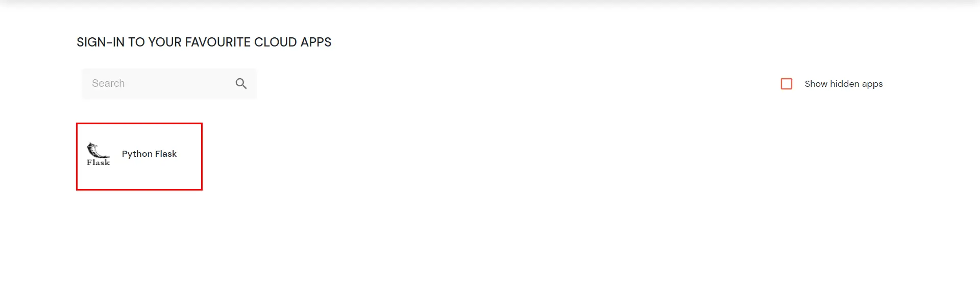 Python Flask Single Sign-On (SSO) manage apps