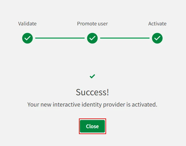 Qlik Cloud Single Sign On (SSO) click on close