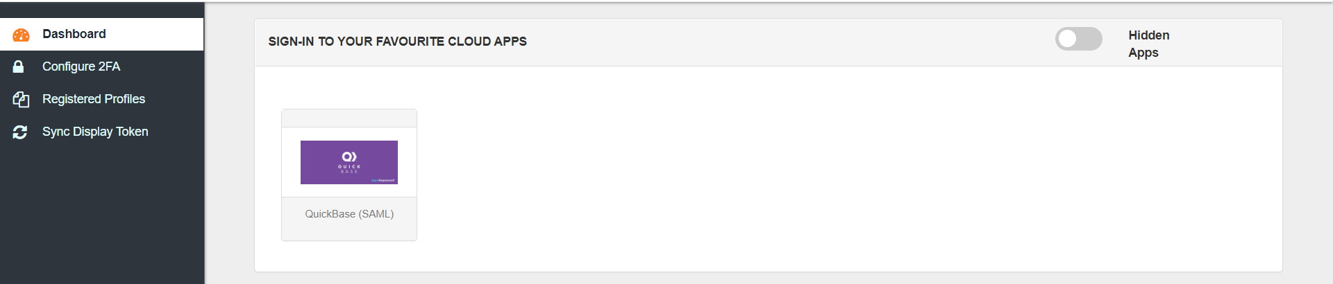 Quick Base Single Sign-On (SSO) manage apps
