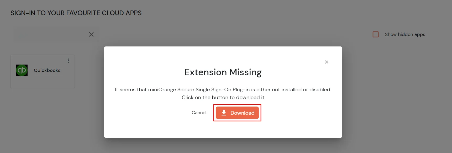 QuickBooks Single Sign-On (SSO) Download Extension