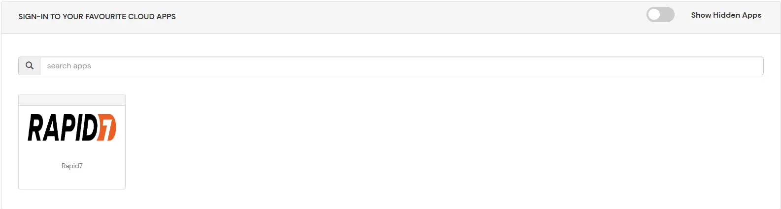 Rapid7 Single Sign-On (SSO) manage apps