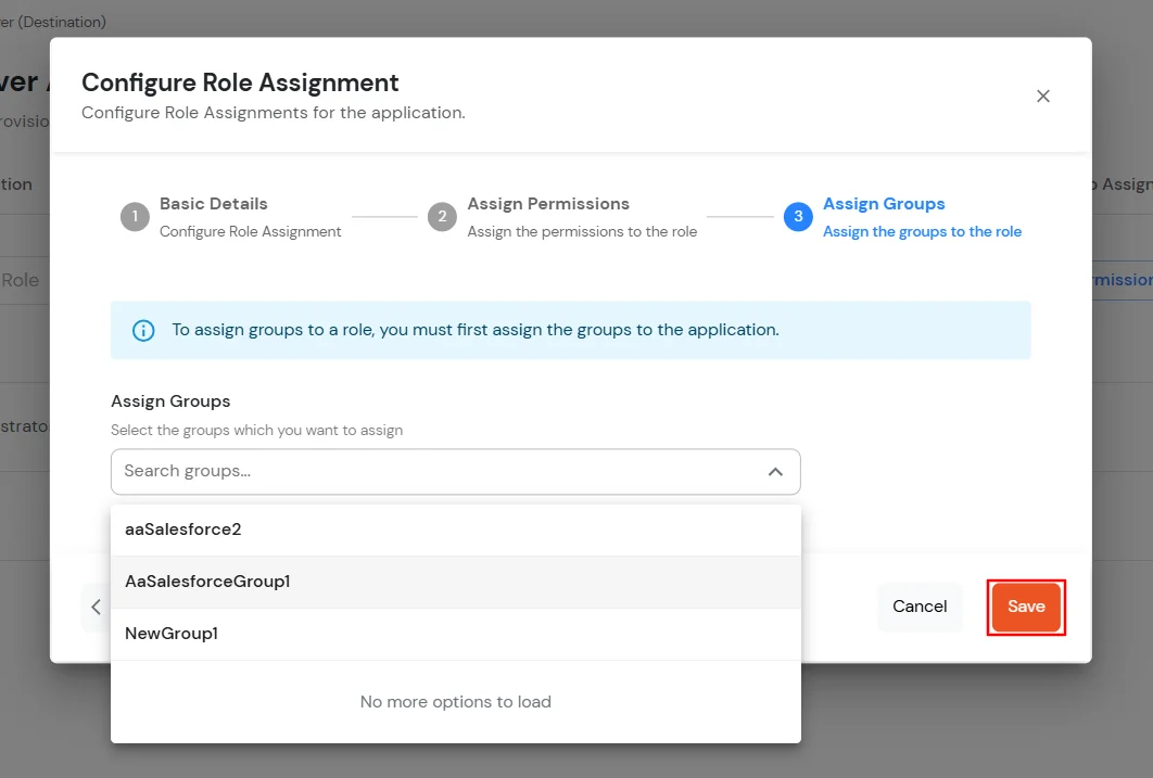 miniOrange Identity Platform Admin Handbook: Assign Groups Step