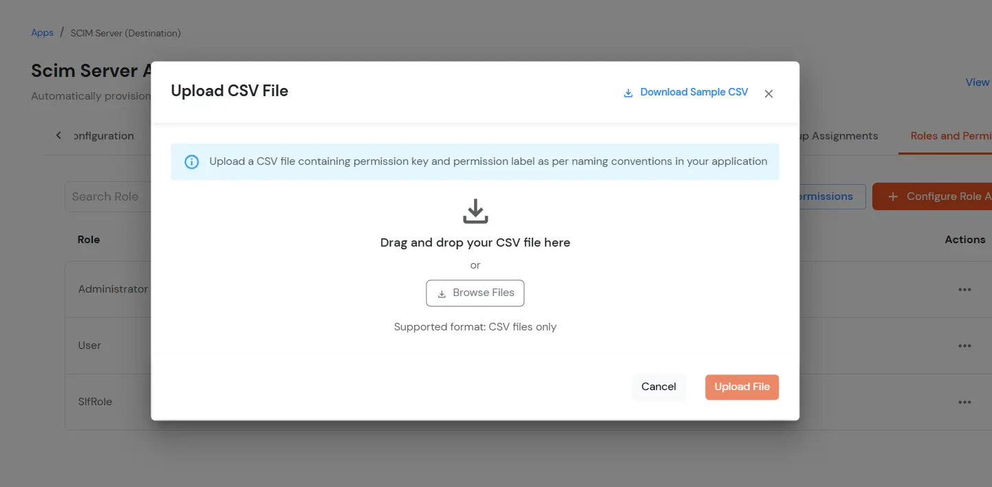 miniOrange Identity Platform Admin Handbook: Download Sample CSV
