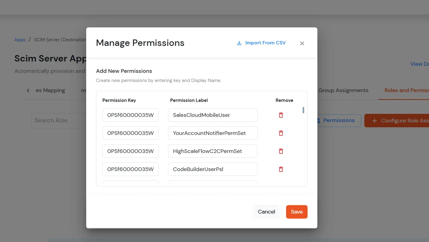 miniOrange Identity Platform Admin Handbook: Imported Entitlements as Permissions
