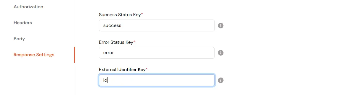 Roles and Permissions APIs: Response Settings
