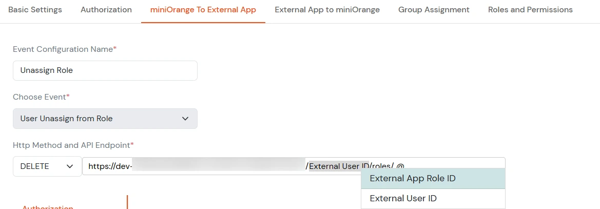 Roles and Permissions APIs: Unassign Role ID