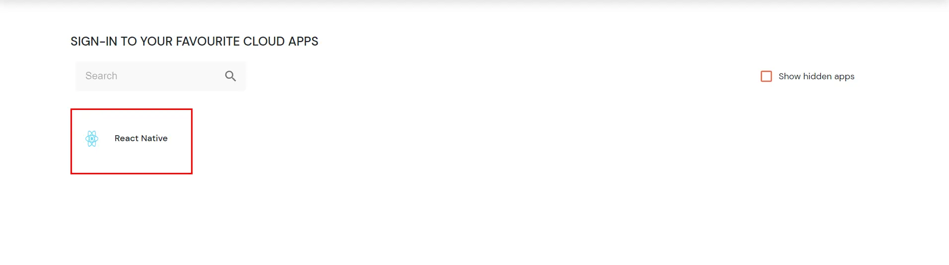 React Native Single Sign-On (SSO) manage apps