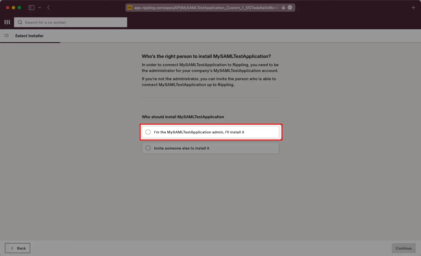 Rippling Single Sign On (SSO) select saml