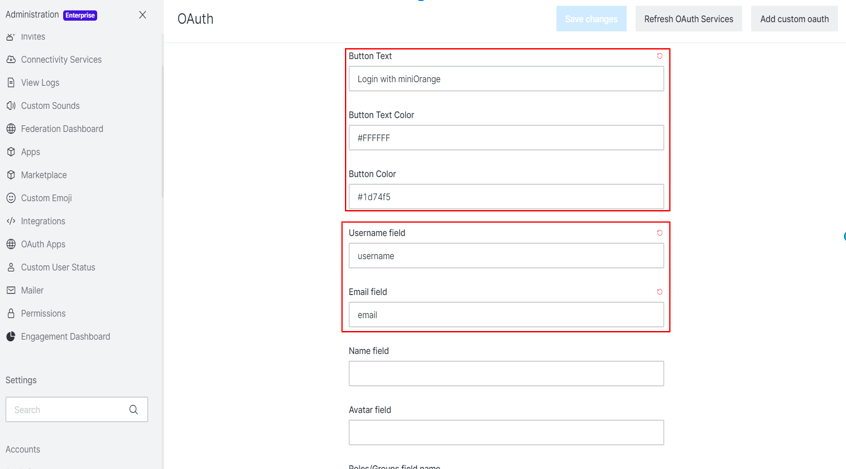 Single Sign-On (sso)for Rocket.Chat enter attributes
