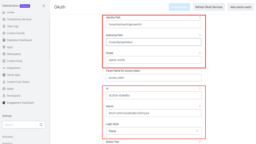 Single Sign-On (sso)for Rocket.Chat enter token endpoints