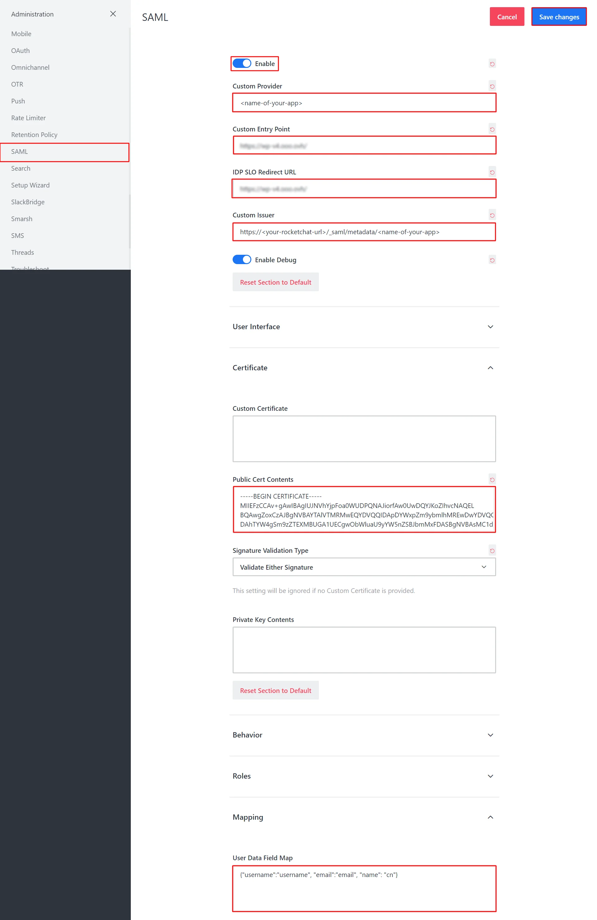 RocketChat Single Sign On (sso) configuration steps
