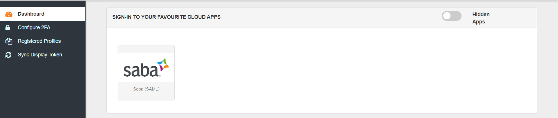 Saba Single Sign-On (SSO) manage apps