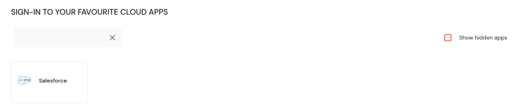 Salesforce Single Sign-On (SSO) manage apps