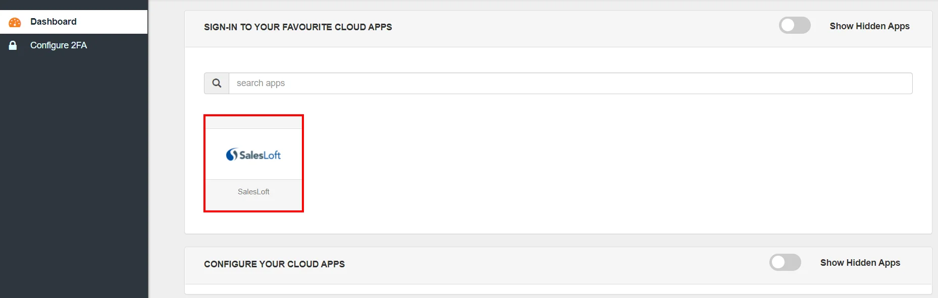 SalesLoft Single Sign-On (SSO) manage apps