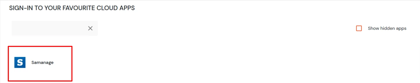 Samanage Single Sign-On (SSO) manage apps
