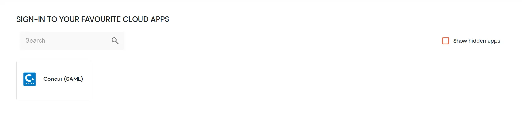 SAP Concur Single Sign-On (SSO) manage apps